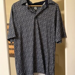 Men's Navy Patterned Shirt - Fitjoy